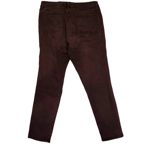 Code Bleu Women's Brown Jean-Type Pants Skinny Straight-Leg 5-Pocket Stretch 16 - Picture 2 of 7